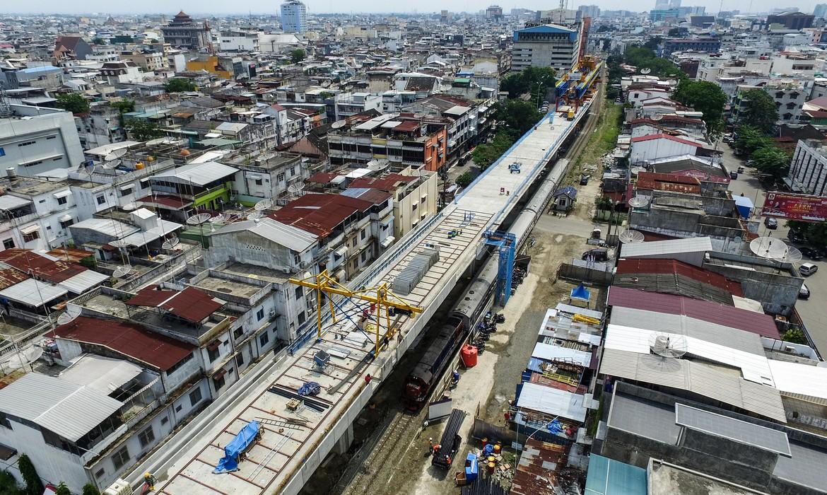 Construction of double track railway, Medan