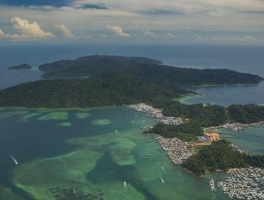 Aerial view of Gaya Island