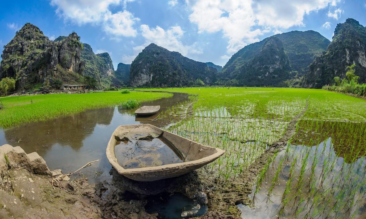 A rice paddy skiff or small boat, Ninh Binh