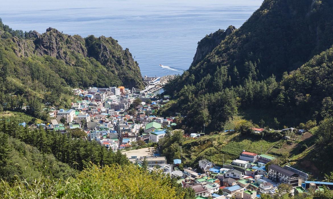 View of Dodong-ri on the island of Ulleungdo