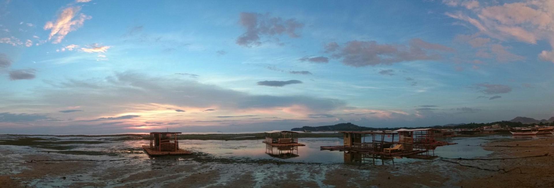 Boats at low tide, Batangas, the Philippines