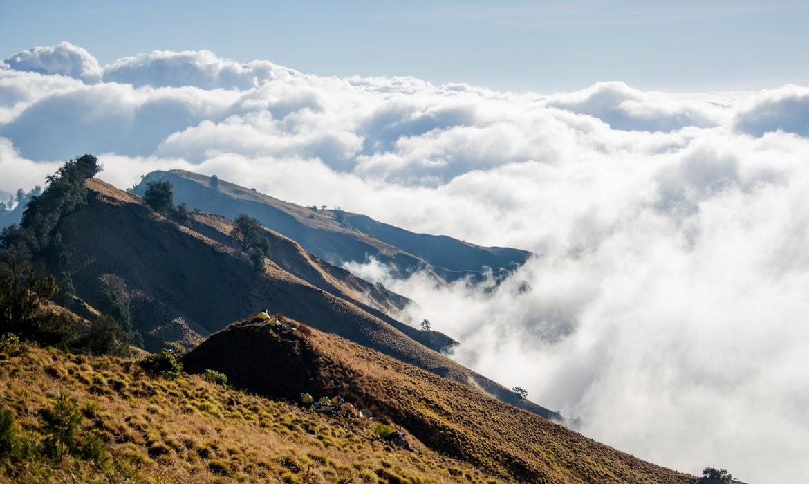 Camping above the clouds, Mount Rinjani