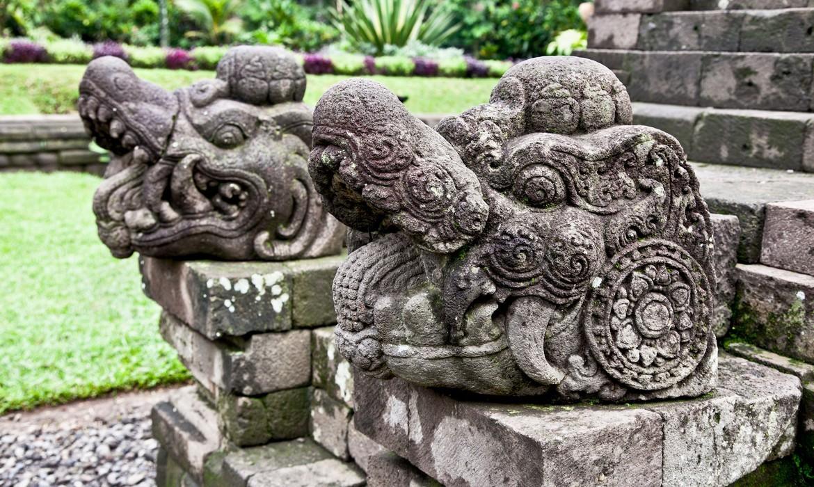 Stone craft in Candi Kidal Temple near by Malang