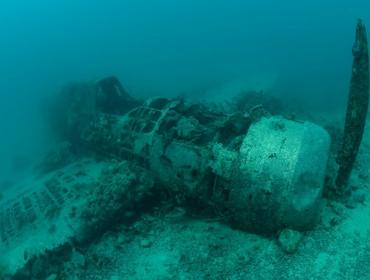 Wreck of WW2 aeroplane, PNG