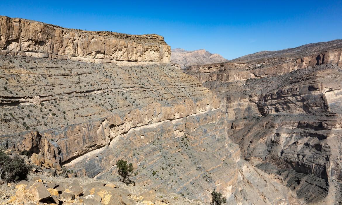 View at mountain flank at Balcony Walk, Jebel Shams