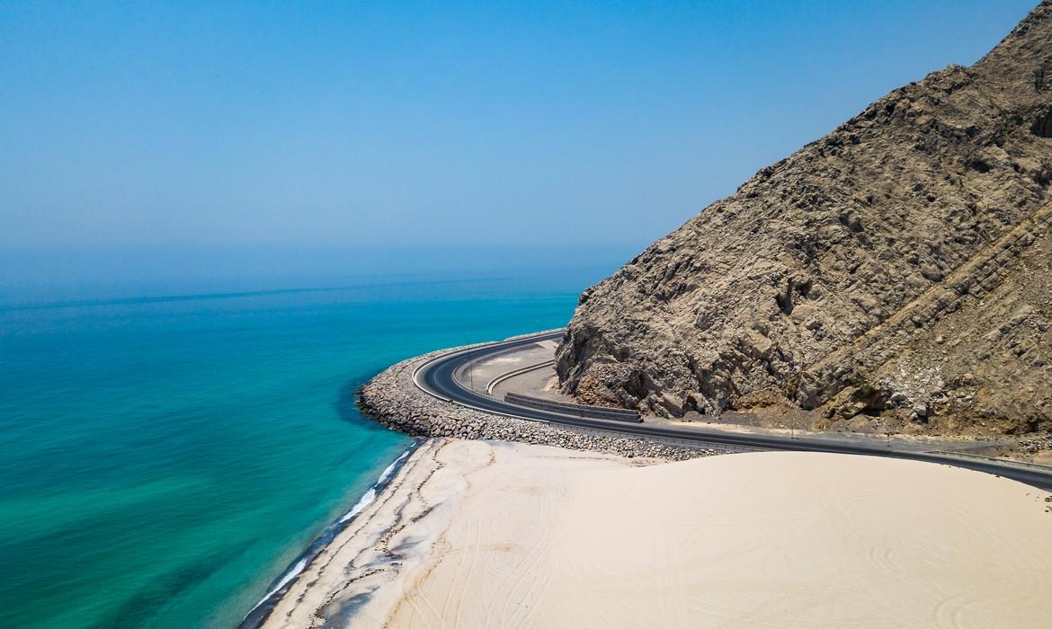 Coastal road and seaside in Musandam