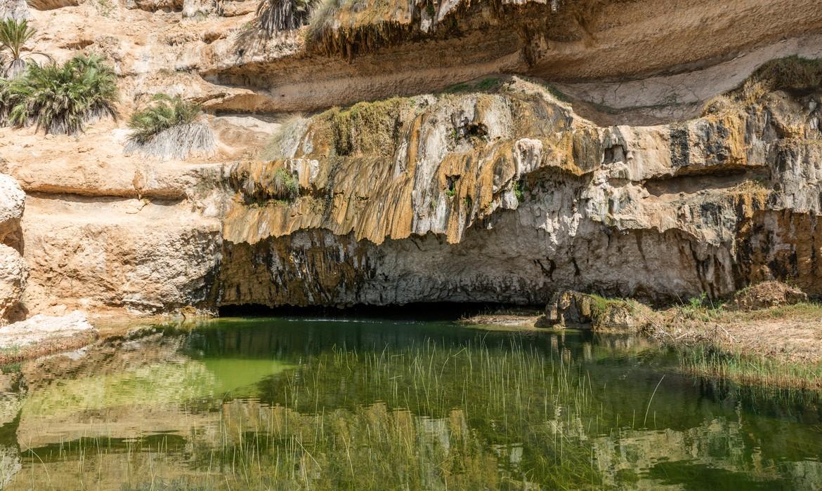 Pond in canyon, Ash Shuwaymiyyah