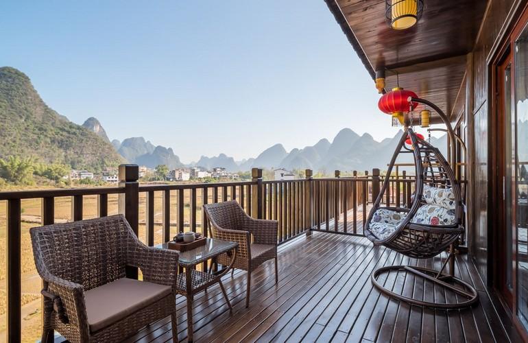 Balcony, King Bedroom Plus, Yangshuo Tea Cozy