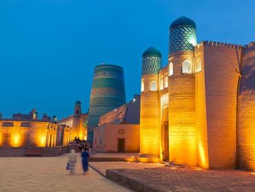 Khiva Old Town at night